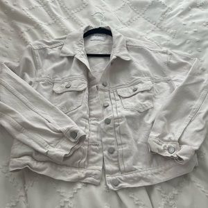 White cropped denim jacket - Old Navy Large